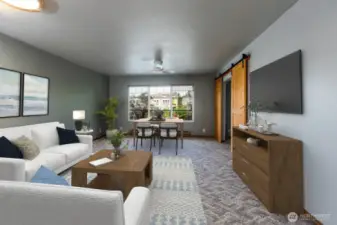 Virtually staged living room