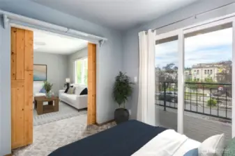Virtually staged second bedroom