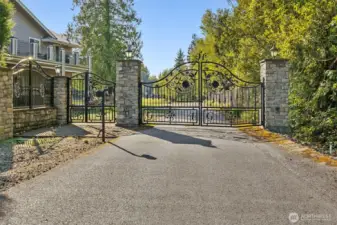 Grand gated entrance at the back side of this property adds to the elegance and privacy of this estate.
