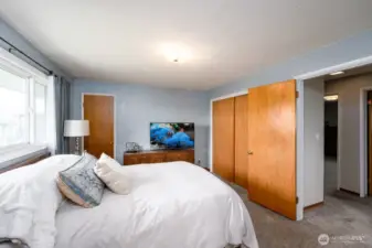 Primary bedroom with 2 closet spaces