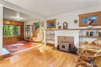 Living Room with Woddstove on Main Level