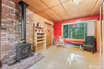 Gas Fireplace in Den