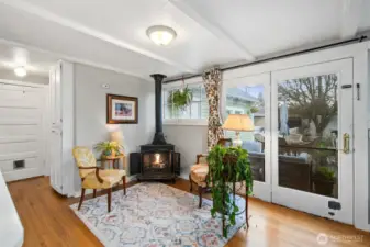 door to the left leads to the garage & finished basement