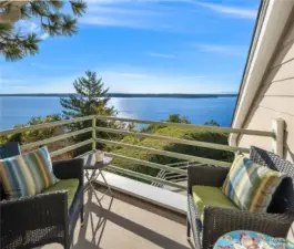 Bedroom deck space has privacy.