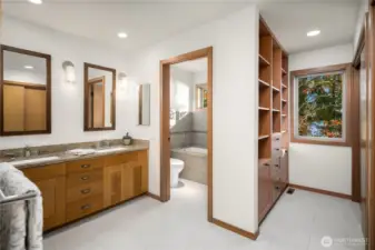 Amazing primary bath with tons of closets too.