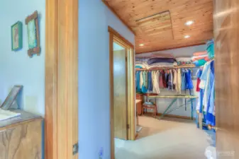 Closet in primary bedroom.