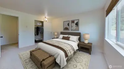 1 of 2 bedrooms. Virtually staged.