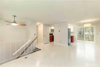 Living room looking towards Kitchen and dining area