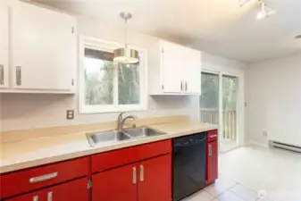 Kitchen looking towards dining area