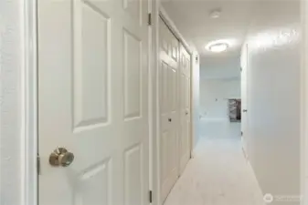 Hallway looking towards bedrooms and guest bathroom