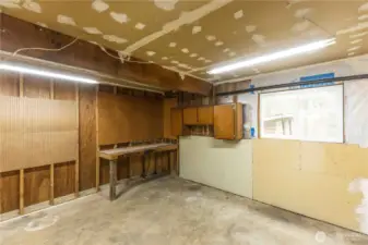 Workshop area of garage