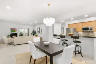 Dining room gives you ample space to dine and entertain.