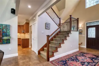 Stairway up to the second level.