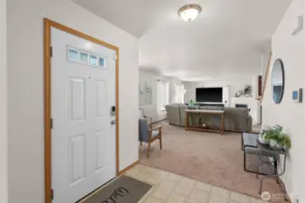 Looking towards the entertainment sized living room from the home office.