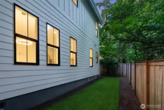 Fully fenced backyard
