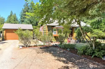 Mature and low maintenance landscaping.