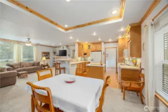 Dining space can easily handle a table for 8 or more.