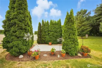 Back yard bonus patio for additional space to enjoy this beautiful back  yard...How about a hot tub???