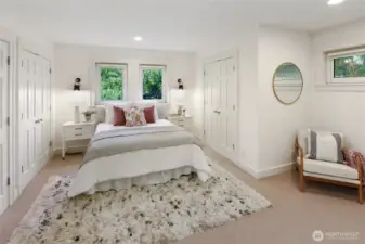 Primary bedroom with multiple, spacious closets