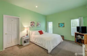 Primary Bedroom offers plenty of space, newer carpeting, huge walk-in closet (door on left!)