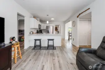 Open Concept Living Room to Kitchen