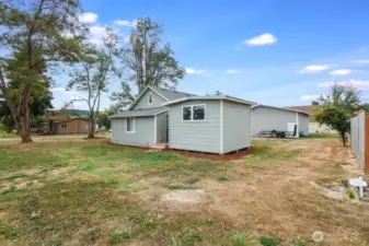 Back view showing Shed