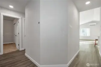 hallway to Living Room and Kitchen