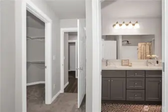 Primary Suite walk-in closet and Ensuite
