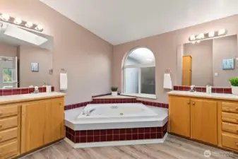 Spend time soaking your cares away in this jetted garden size tub.