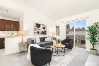 Family Room w vaulted ceilings!