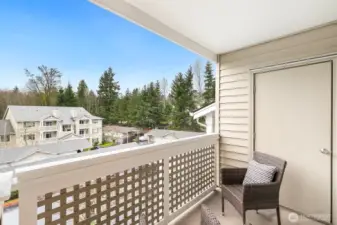 Balcony with added outdoor storage!