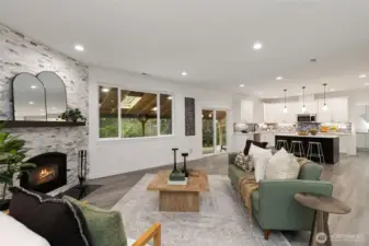 Wood burning fireplace