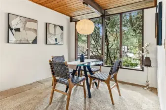 The dining area is open to the living room.