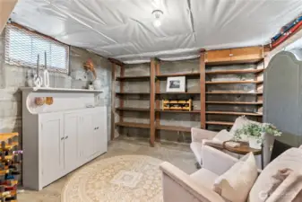 Lower floor ready to complete with your dream separate quarters, family room,so many possibilities. Separate door to exit. Excellent area on the opposite side for wine cellar.