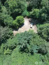 Aerial of clearing on property.