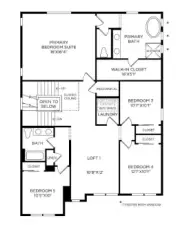 Floor plan layout used for illustrative purposes only. All designs, orientations, measurements, features, and available options will vary.