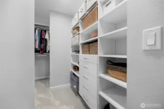 Very large walk-in closet within the primary bathroom