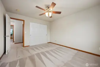 The third bedroom is also at the upper level and adjacent to the 3/4 bath.