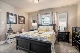 Primary bedroom has a large walk in closet.