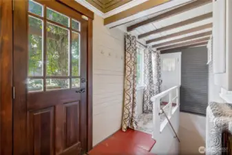 Door leads to the backyard.  Staircase leads to the basement.