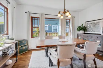 Dining room adjacent to living room.