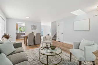 Spacious living and dining room