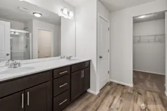 Primary Bath-Interior Pictures: Disclaimer- Photos are of another Lina floor plan from a previous community, photos are for illustrative purposes only. Finishes, flooring, upgrades, or other features may vary.