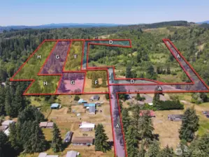 Overhead view with approximate boundaries in red.