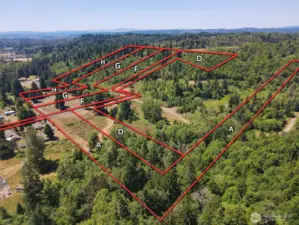 Overhead view with approximate boundaries in red.