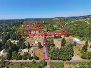 Overhead view with approximate boundaries in red.