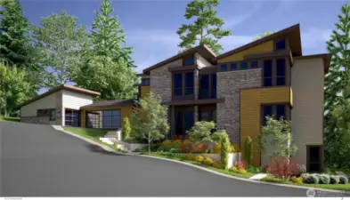 Artist’s rendering of a potential home site. Home not yet built.