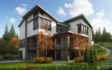 Artist’s rendering of a potential home site. Home not yet built.