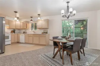 Kitchen is spacious & open to dining