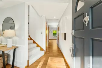 Come on in! Living room to the left, and family room straight ahead.